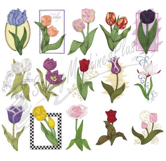 Dakota Collectibles Tulips Embroidery Designs - 970353