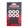 Janome Class 15 Pre-wound 12 Pack of Plastic Bobbins - Black & White