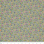Everlasting Posy Haze A quilting cotton fabric with tiny purple, yellow, pink, and green floral motifs on a light background.