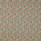 Everlasting Forget Me Not Blossom B quilting cotton fabric with pink flowers, teal leaves, coral accents, and delicate botanical stems.