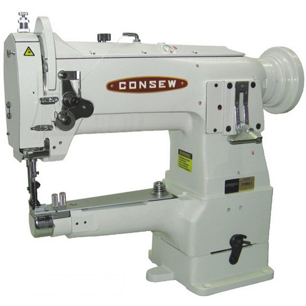 Consew Model 277RFS - 3 Heavy Duty, Narrow Cylinder Arm, Single Needle, Drop Feed, Needle Feed, (Compound Feed,) Alternating Presser Feet, Lockstitch Machine - Sewingmachinesplus.com