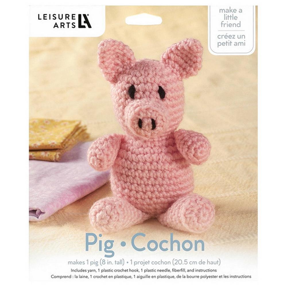 Leisure Arts Crochet Friend Kit - Pig - Sewingmachinesplus.com
