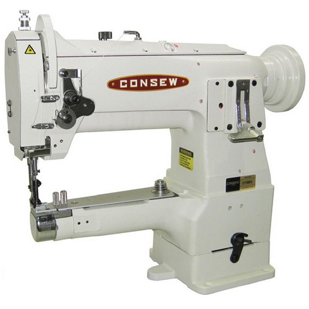 Consew Model 277RBFS Heavy Duty, Narrow Cylinder Arm, Single Needle, Drop Feed, Needle Feed, Compound Feed, Alternating Presser Feet, Lockstitch Machine - Sewingmachinesplus.com