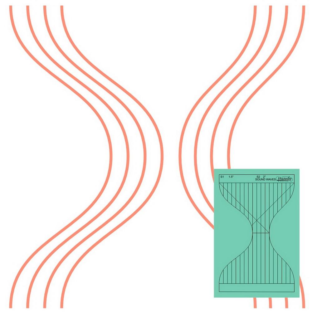 Westalee Design Wave Templates Sound Wave S1 and S2 - Sewingmachinesplus.com