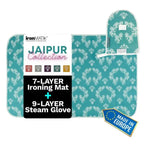 Jaipur Blue - The Ultimate Ironing Mat & Steam Glove Bundle