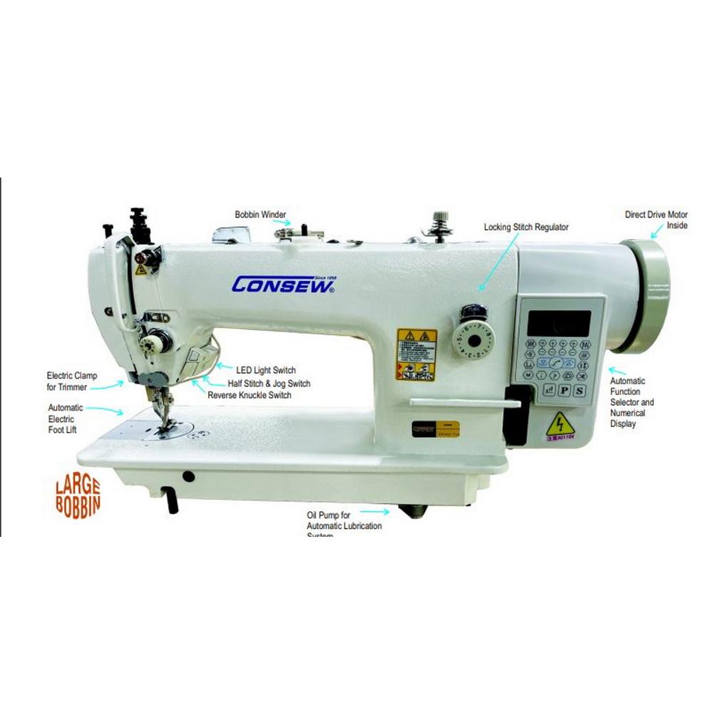 Consew 205RB - 7DD Industrial Sewing Machine Walking Foot, Fully Automatic ,Direct Drive - Sewingmachinesplus.com