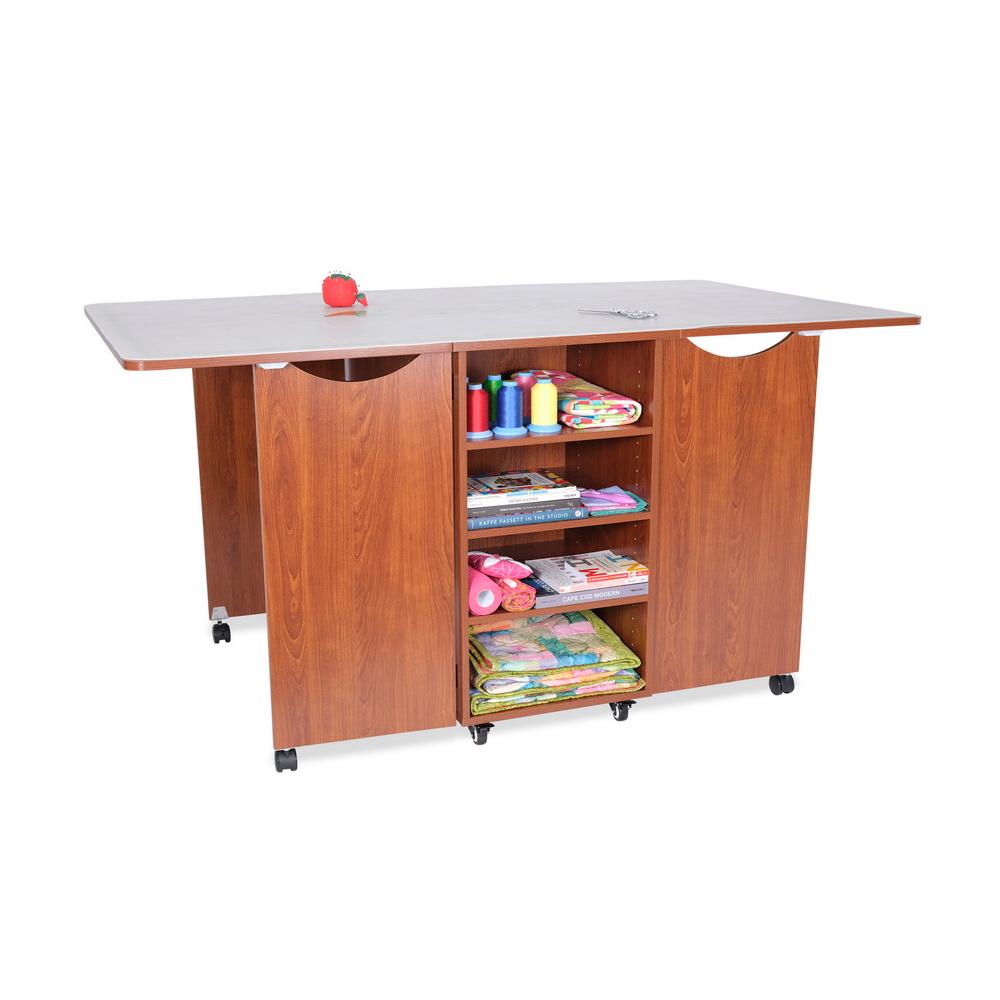Kangaroo Sewing Furniture Kookaburra, Kangaroo and Joey II Bundle Cabinet Set (Teak) - Sewingmachinesplus.com