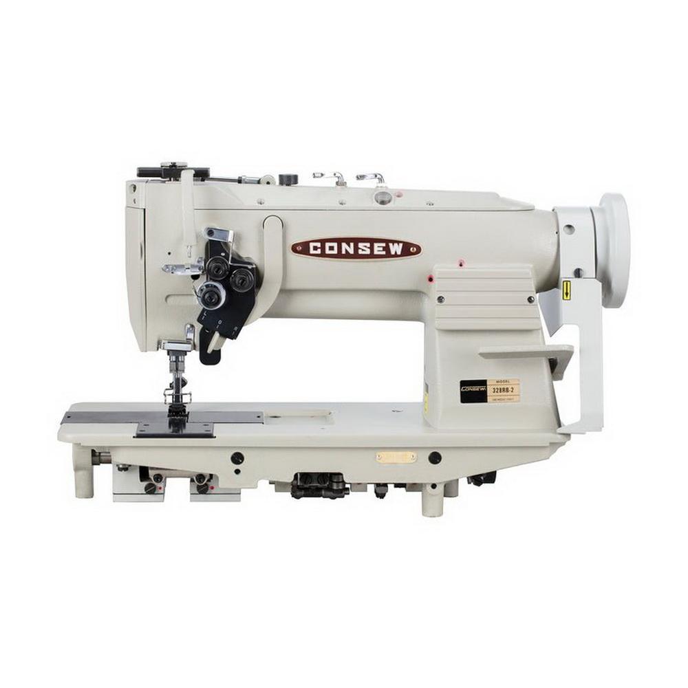 Consew 328RB-2 High Speed, Two Needle, Angular Stitching (Split Needle Bar), Drop Feed, Needle Feed, Walking Foot, Lockstitch Machine