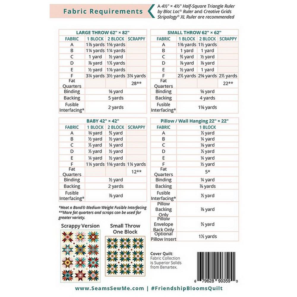 Seams Sew Me Quilt Pattern - Friendship Blooms - Sewingmachinesplus.com