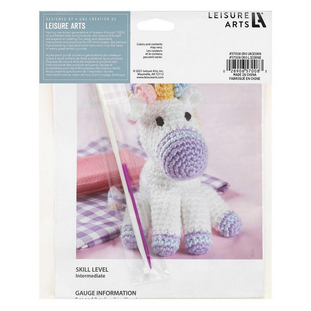 Leisure Arts Crochet Friend Kit - Unicorn - Sewingmachinesplus.com