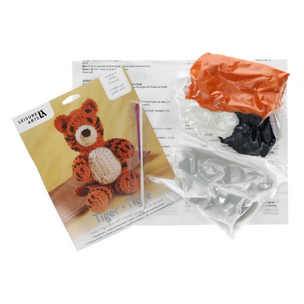 Leisure Arts Crochet Friend Kit - Tiger - Sewingmachinesplus.com