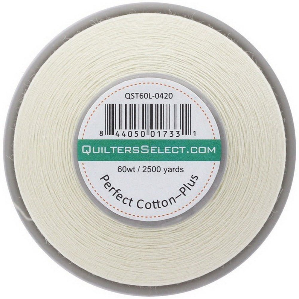 Quilters Select Perfect Cotton Plus Thread 60 Weight 2500 Yard Spool - Antique White QST60L0420 - Sewingmachinesplus.com