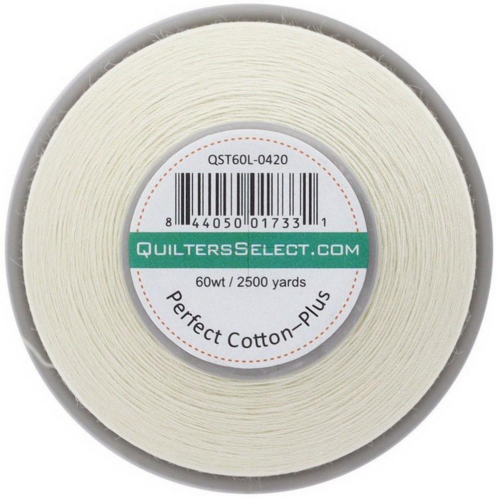 Quilters Select Perfect Cotton Plus Thread 60 Weight 2500 Yard Spool - White QST60L-0800