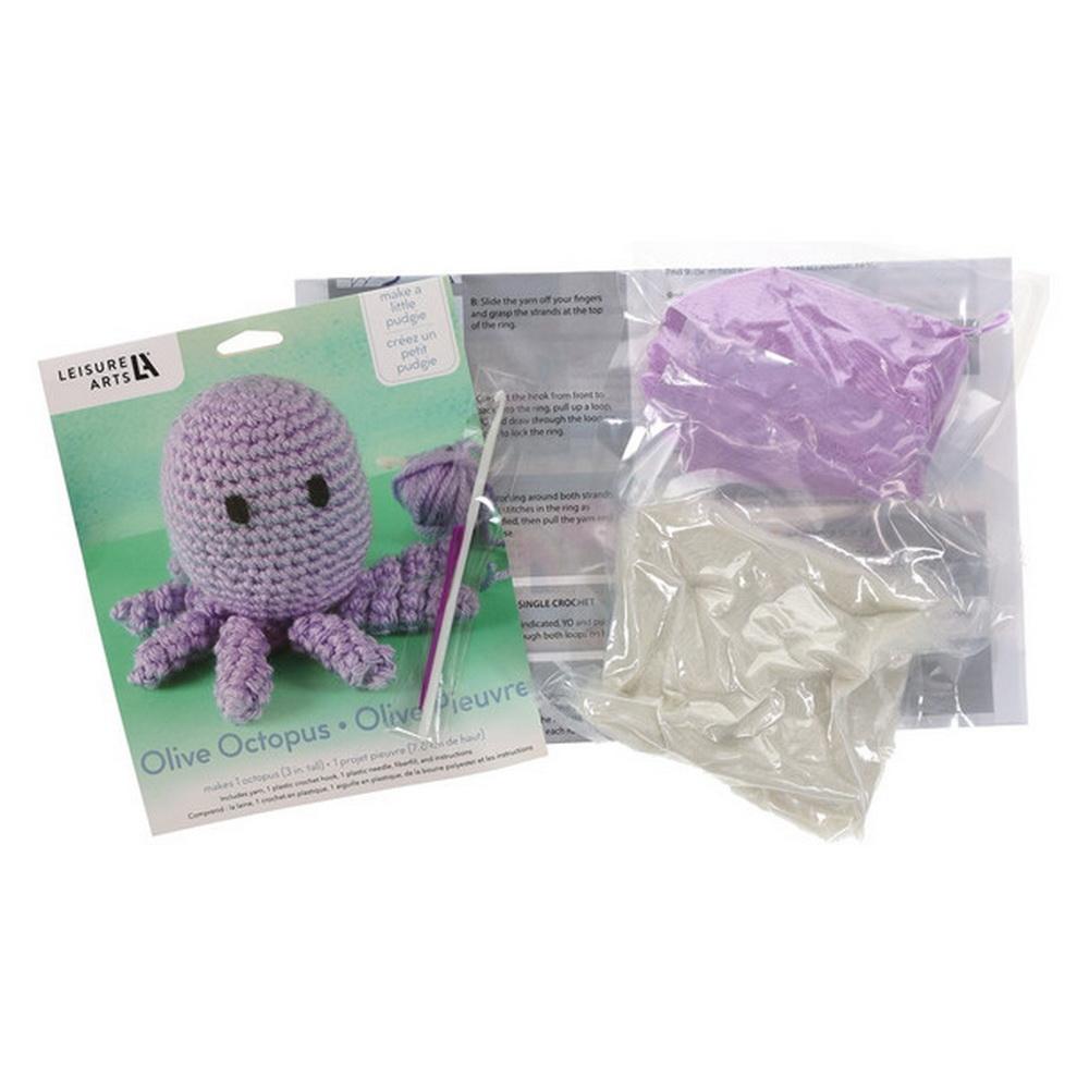 Leisure Arts Crochet Pudgies Kit - Octopus - Sewingmachinesplus.com