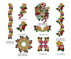Momo-Dini Embroidery Designs Flamboyance (0400104) colorful floral embroidery motifs in varied sizes.