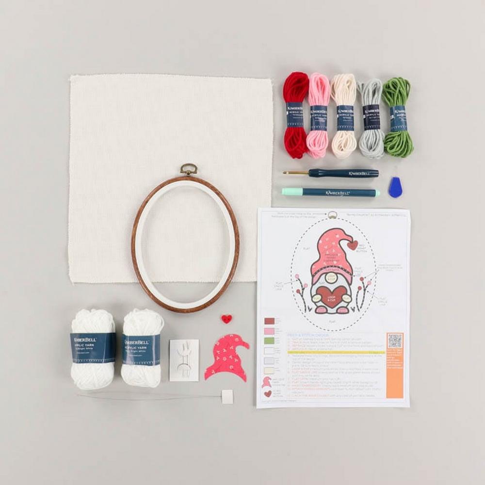 Kimberbell Punch Needle Plus Kit - Be My Gnomie Wood Oval Frame - Sewingmachinesplus.com
