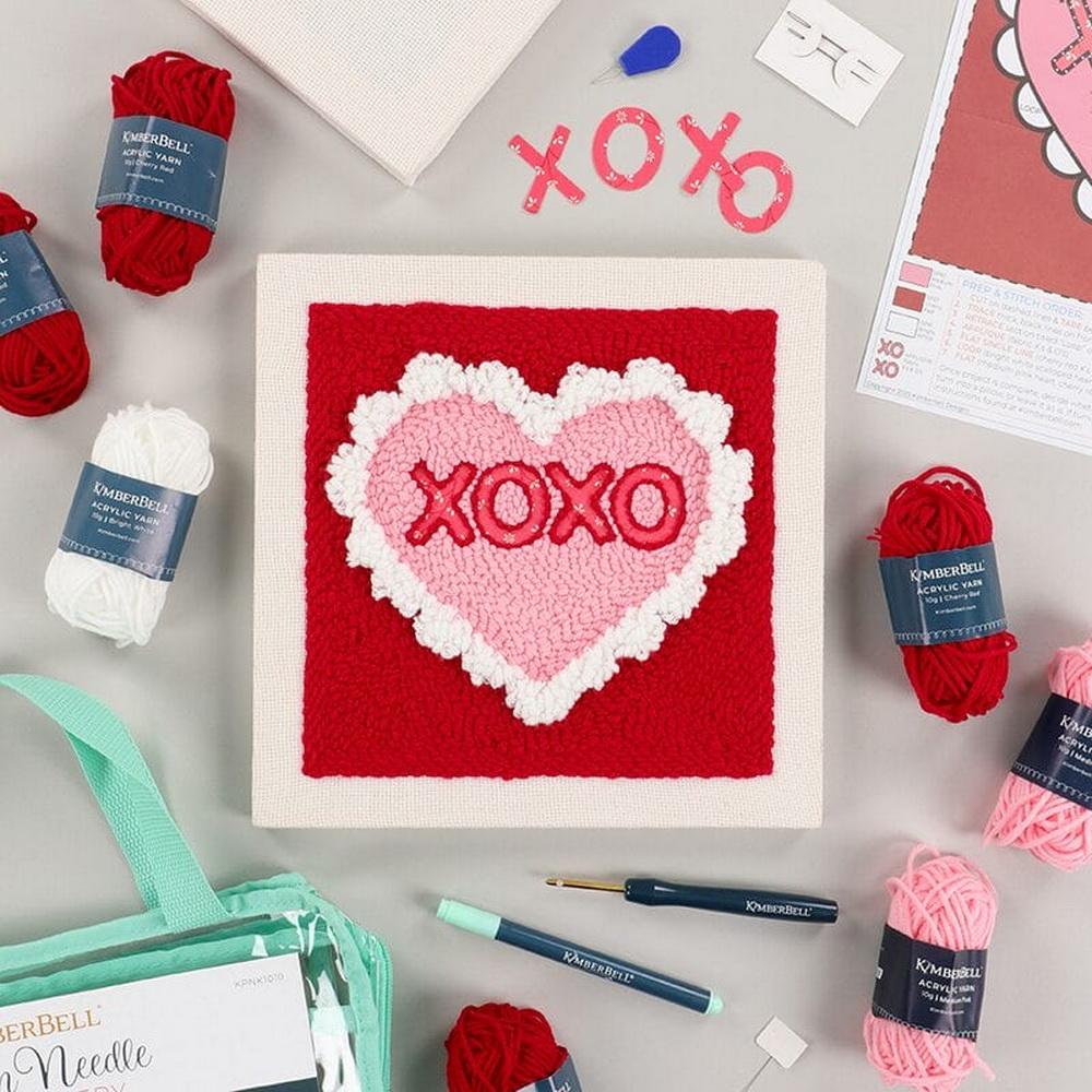 Kimberbell Punch Needle Plus Kit - Hugs and Kisses 10in Frame - Sewingmachinesplus.com