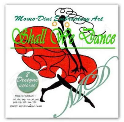 Embroidery designs Shall We Dance by Momo-Dini, red-dress dancer motif, 0400105.