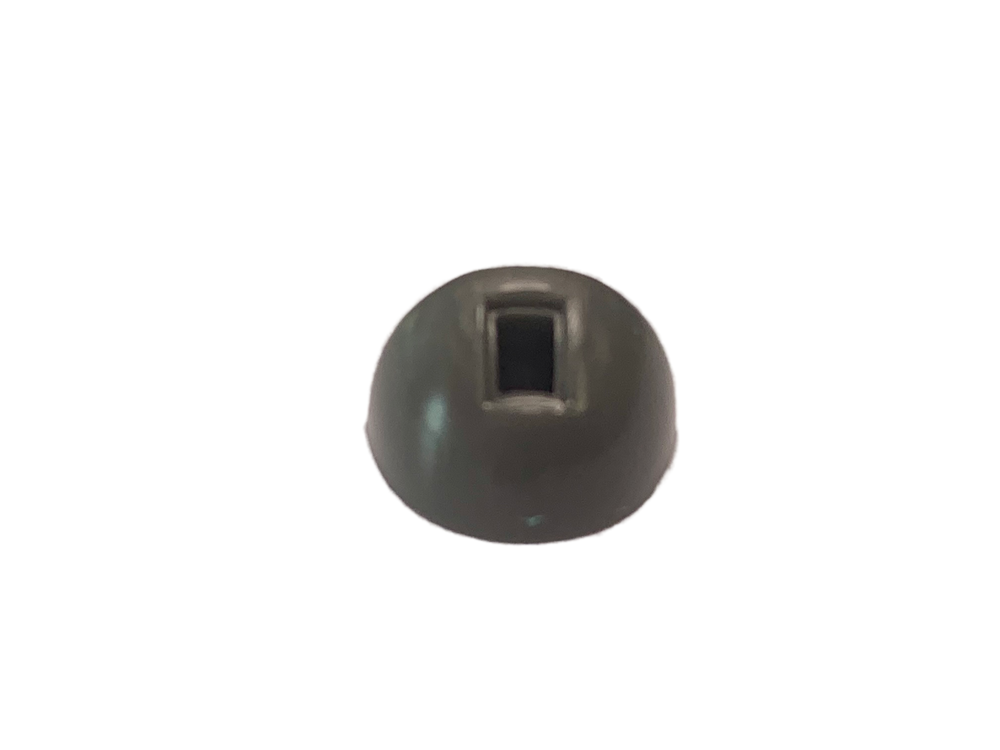 Cap for Brother PR650 sewing machine part, gray plastic with square opening.