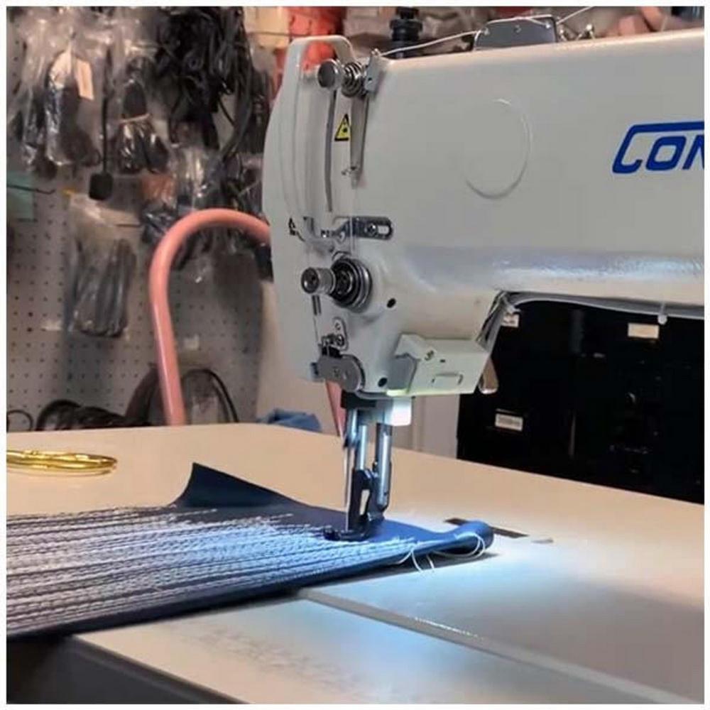 Consew 2206RB-14-7-DD-1 Single Needle Direct Drive Compound Walking Foot Sewing Machine with Complete Tabling