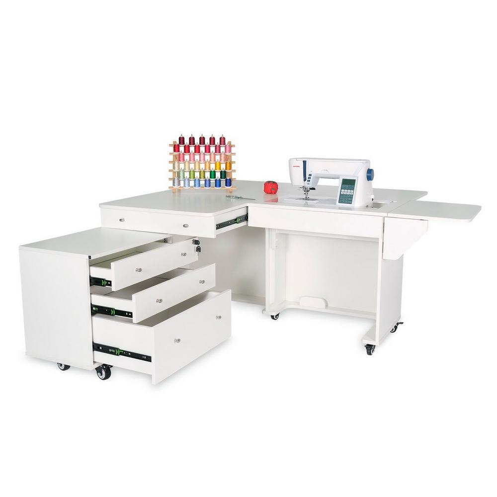 Kangaroo Sewing Furniture Kookaburra, Kangaroo and Joey II Bundle Cabinet Set (Ash White) - Sewingmachinesplus.com
