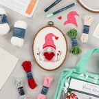 Kimberbell Punch Needle Plus Kit - Be My Gnomie Wood Oval Frame - Sewingmachinesplus.com