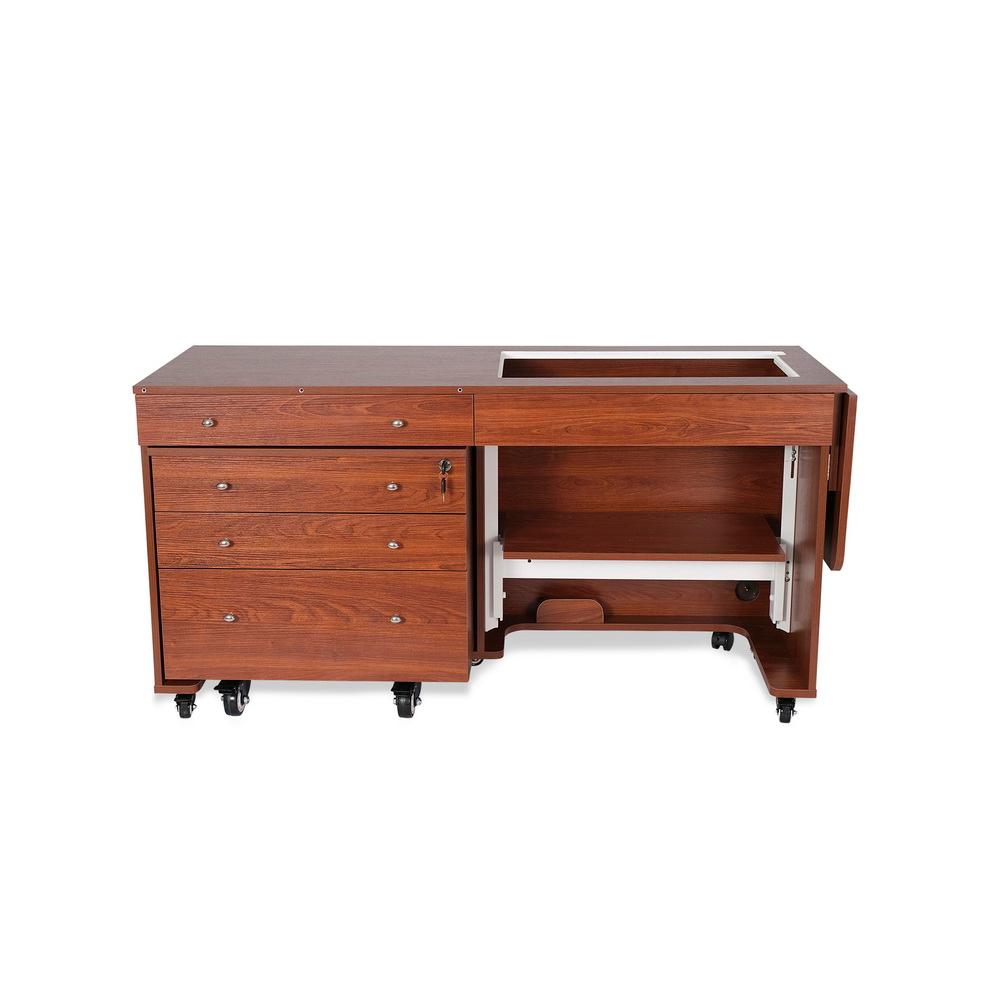 Kangaroo Sewing Furniture Kookaburra, Kangaroo and Joey II Bundle Cabinet Set (Teak) - Sewingmachinesplus.com