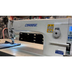 Consew 2206RB-14-7-DD-1 Single Needle Direct Drive Compound Walking Foot Sewing Machine with Complete Tabling
