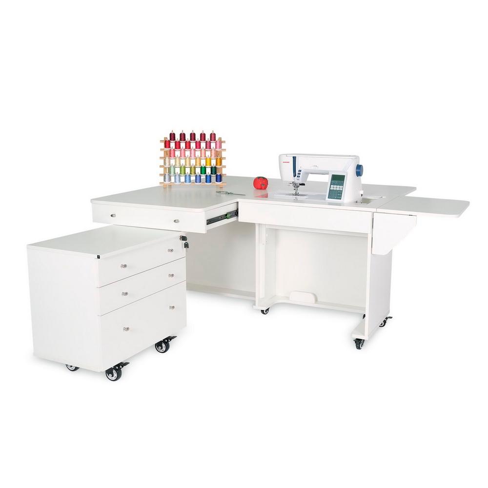 Kangaroo Sewing Furniture Kookaburra, Kangaroo and Joey II Bundle Cabinet Set (Ash White) - Sewingmachinesplus.com