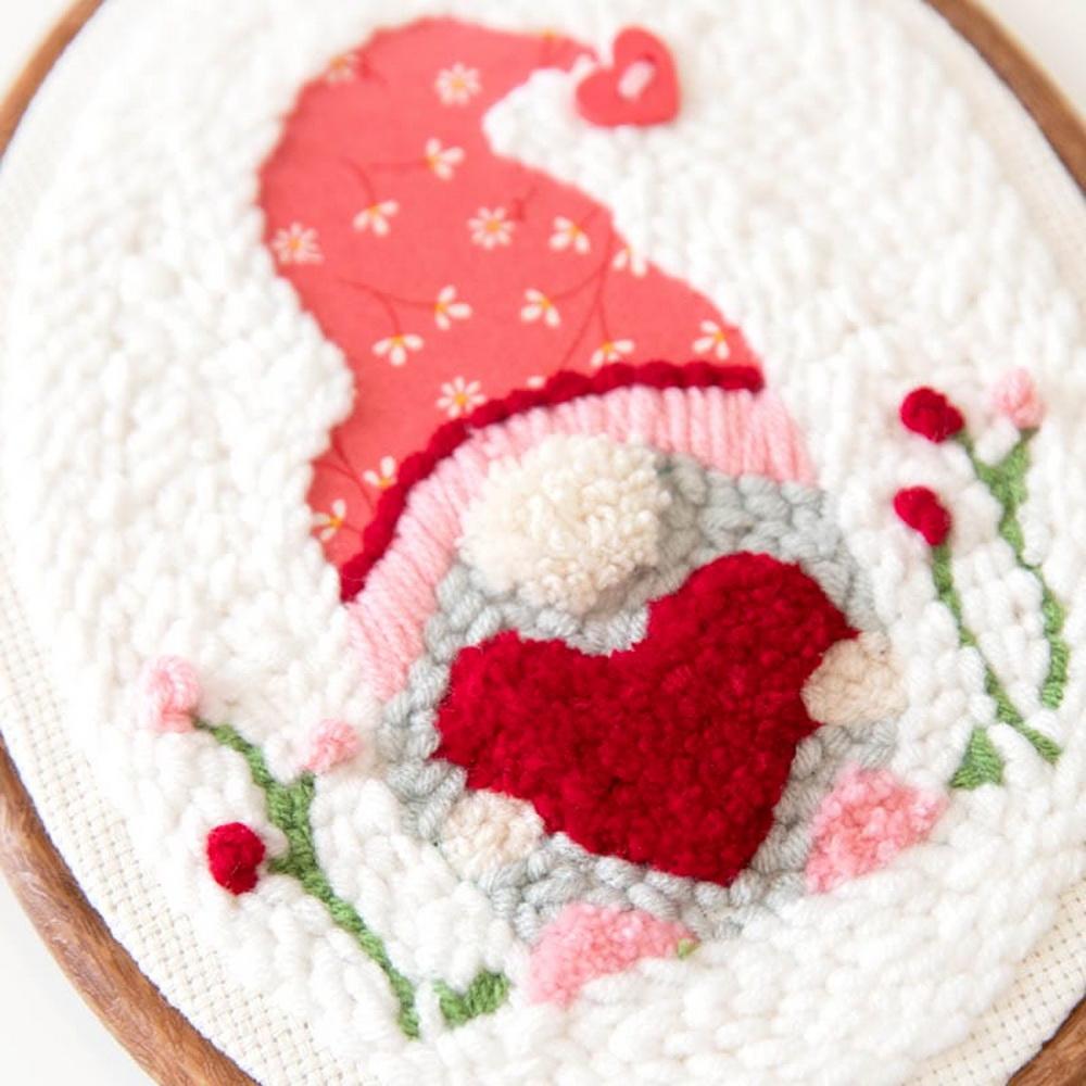 Kimberbell Punch Needle Plus Kit - Be My Gnomie Wood Oval Frame - Sewingmachinesplus.com