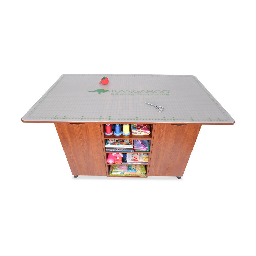 Kangaroo Sewing Furniture Kookaburra, Kangaroo and Joey II Bundle Cabinet Set (Teak) - Sewingmachinesplus.com