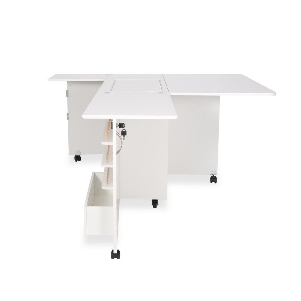 Kangaroo Sewing Furniture Wallaby II Studio Wallaby Air Lift and Dingo II Sewing Cabinet Set WHITE (WS-WHT)