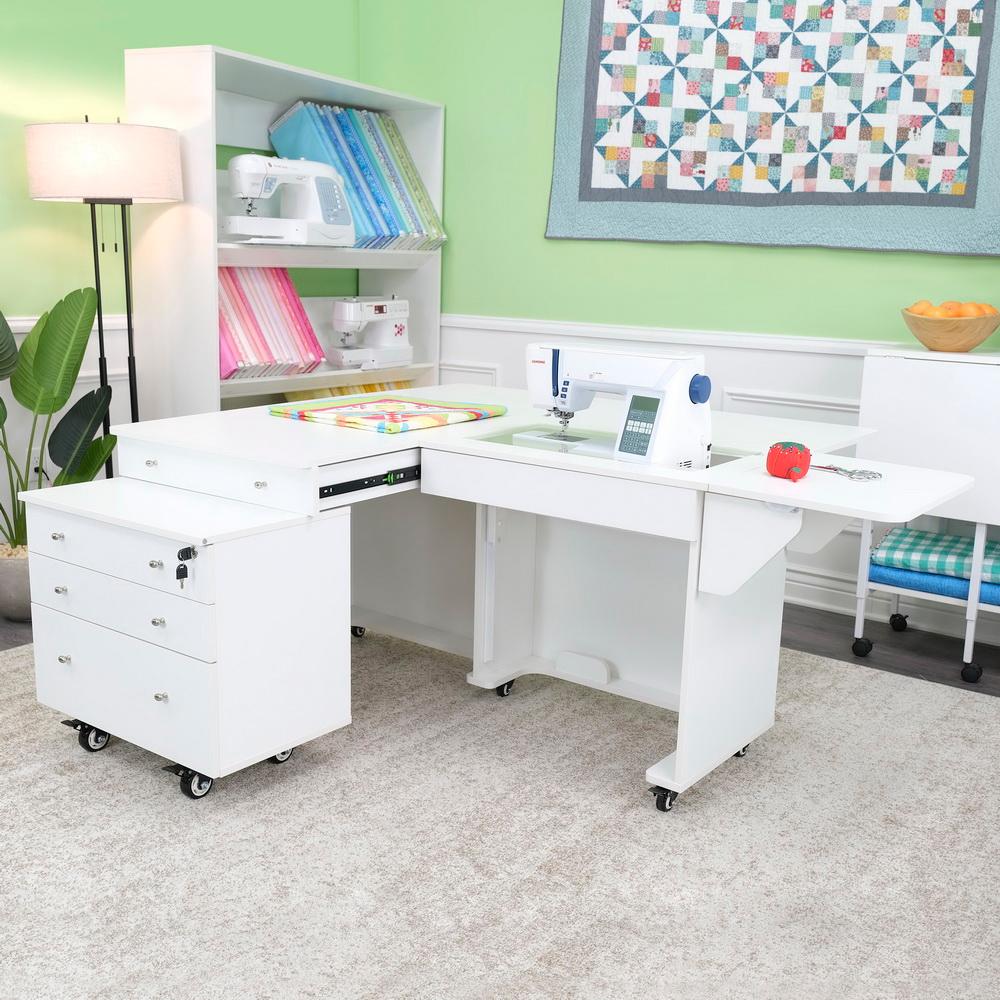 Kangaroo Sewing Furniture Kookaburra, Kangaroo and Joey II Bundle Cabinet Set (Ash White) - Sewingmachinesplus.com