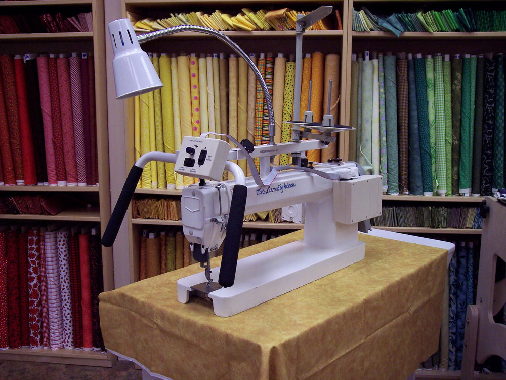 Tin Lizzie 18 Long Arm Quilting Machine w/ Stitch Regulator & Frame. Check Out Our Top of the Line 18 Inch Long Arm Below