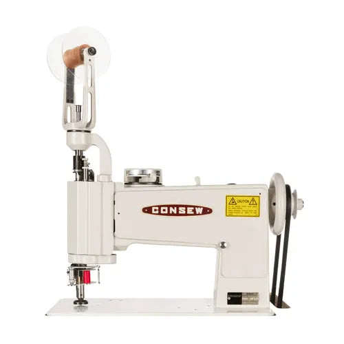 Consew 104-10T industrial sewing machine, white/cream, single-needle chainstitch.