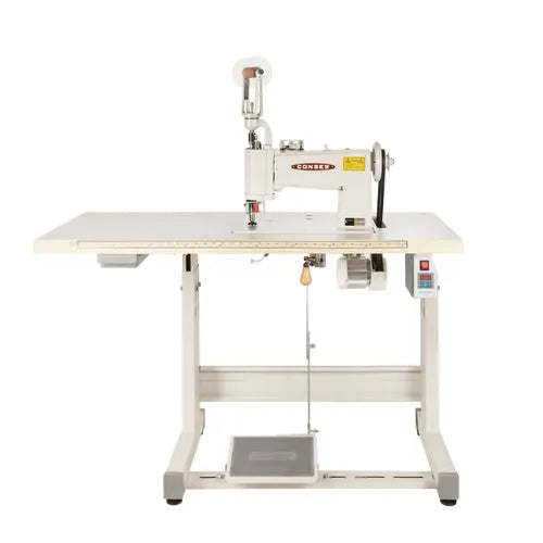 Consew 104-10T industrial sewing machine with single needle, chainstitch, universal feed movement
