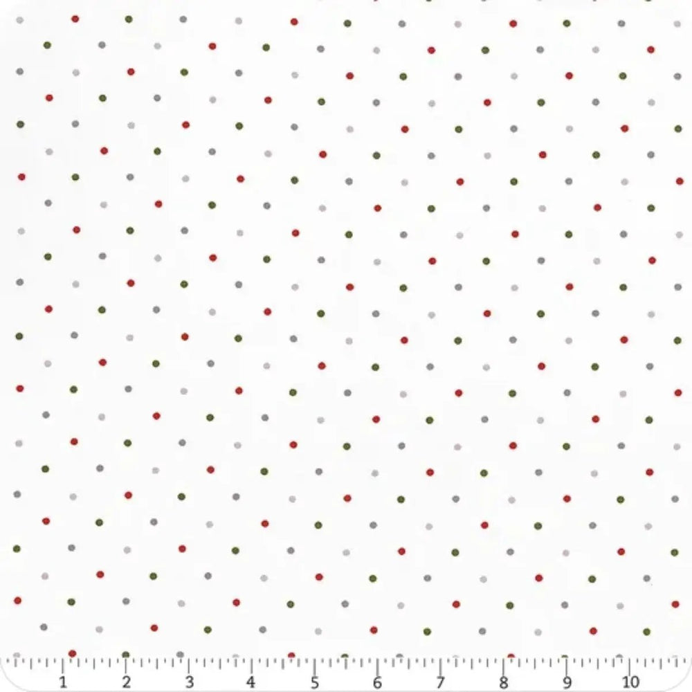 Moda Magic Dot Christmas 108-inch cream dotted cotton wide quilt backing fabric by Lella Boutique