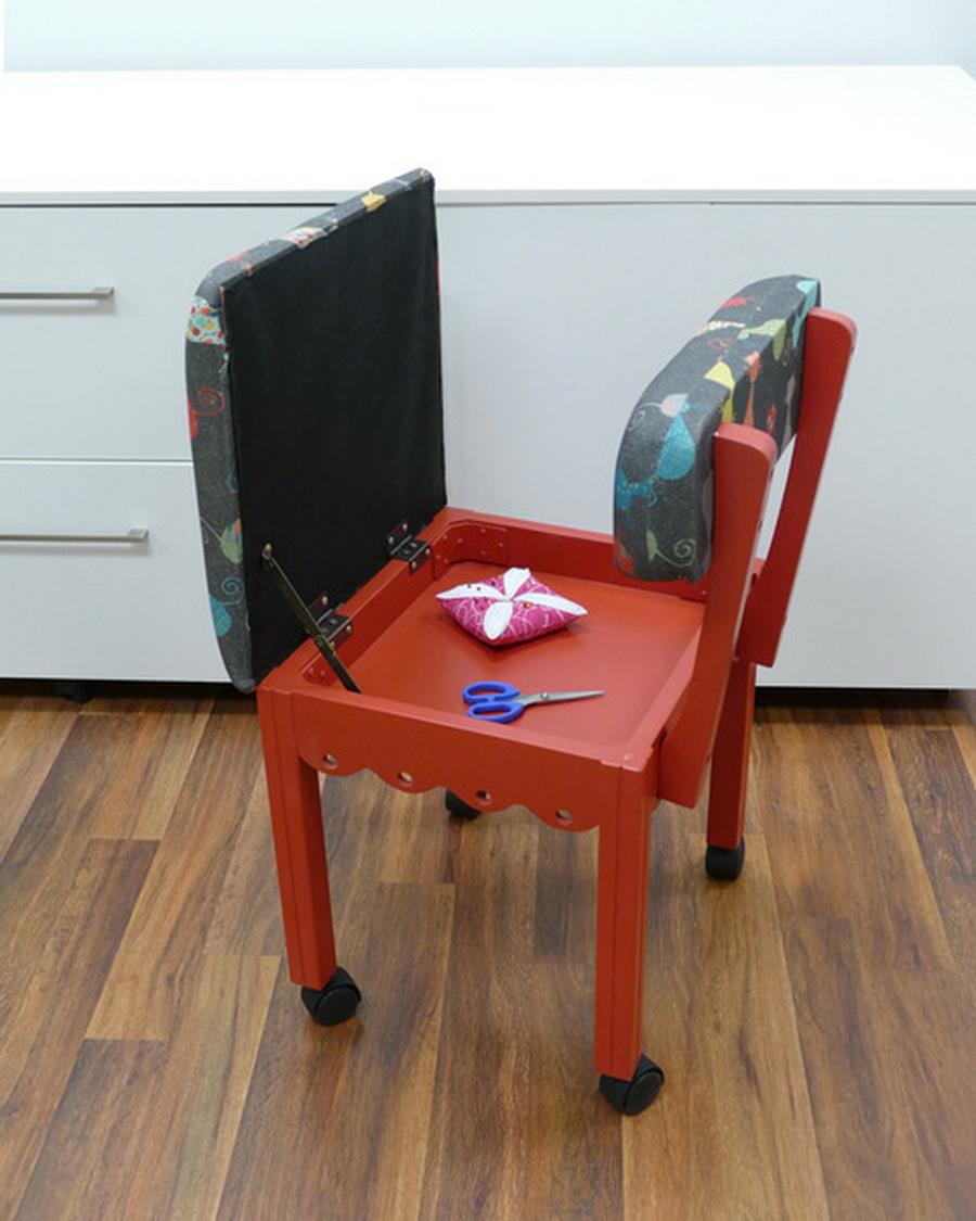 Arrow 6106 Red or 6109 Blue Sewing Chair - Cats Meow Print