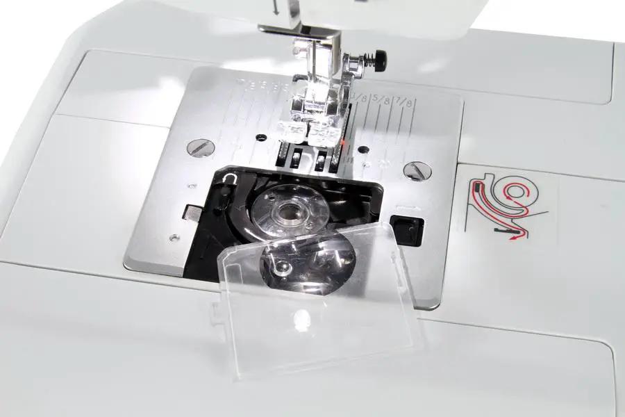 Singer 2010 Superb computerized sewing machine, white body with bobbin area and clear accessory cover