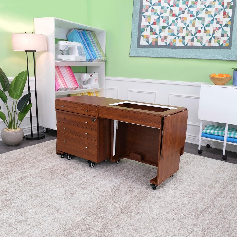 Kangaroo Sewing Furniture Kookaburra, Kangaroo and Joey II Bundle Cabinet Set (Teak) - Sewingmachinesplus.com