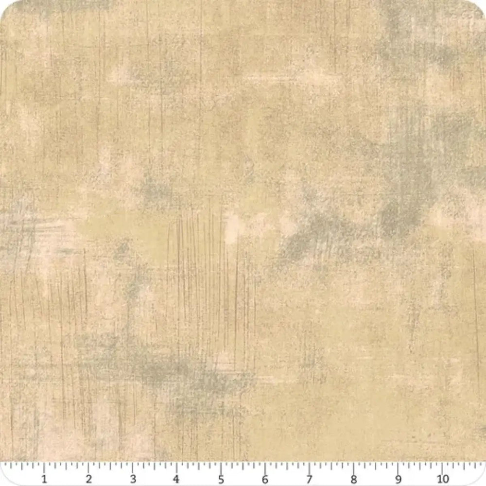 Moda Grunge Tan 108-inch wide backing cotton fabric with distressed tonal tan texture.