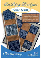 Anita Goodesign Asian Quilt Design Pack packaging featuring blue and brown quilt block panels