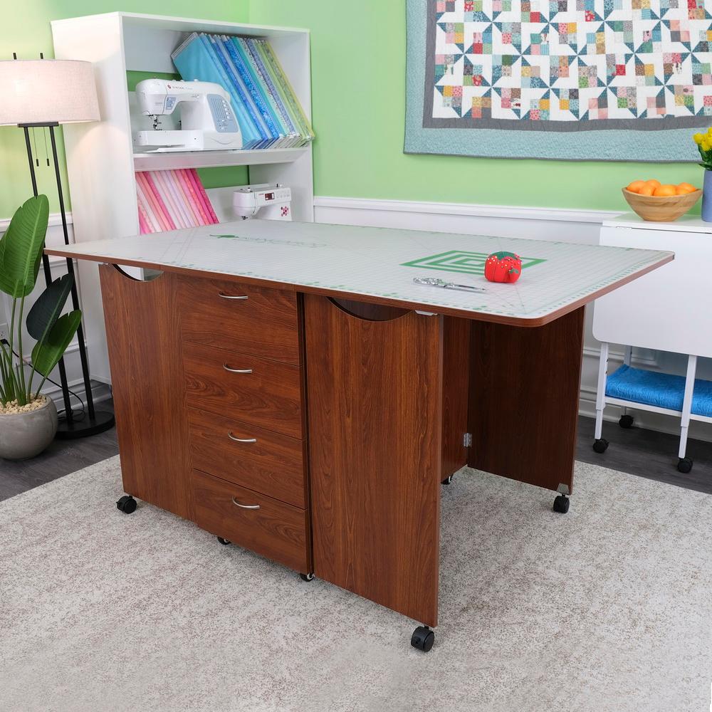Kangaroo Sewing Furniture Kookaburra, Kangaroo and Joey II Bundle Cabinet Set (Teak) - Sewingmachinesplus.com