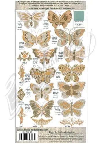 Anita Goodesign Antique Butterflies 151AGHD - Sewingmachinesplus.com
