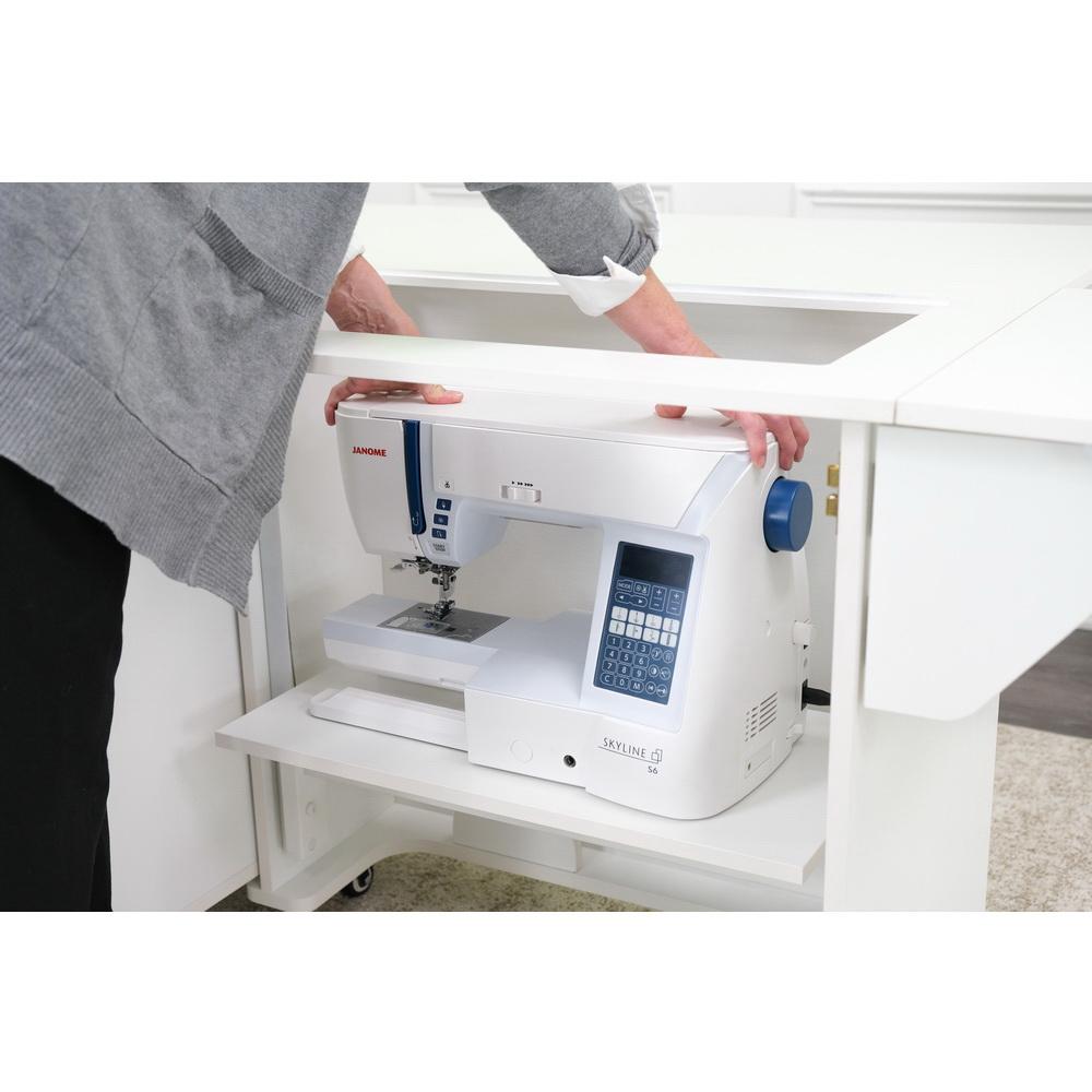 Kangaroo Sewing Furniture Wallaby II Studio Wallaby Air Lift and Dingo II Sewing Cabinet Set WHITE (WS-WHT)