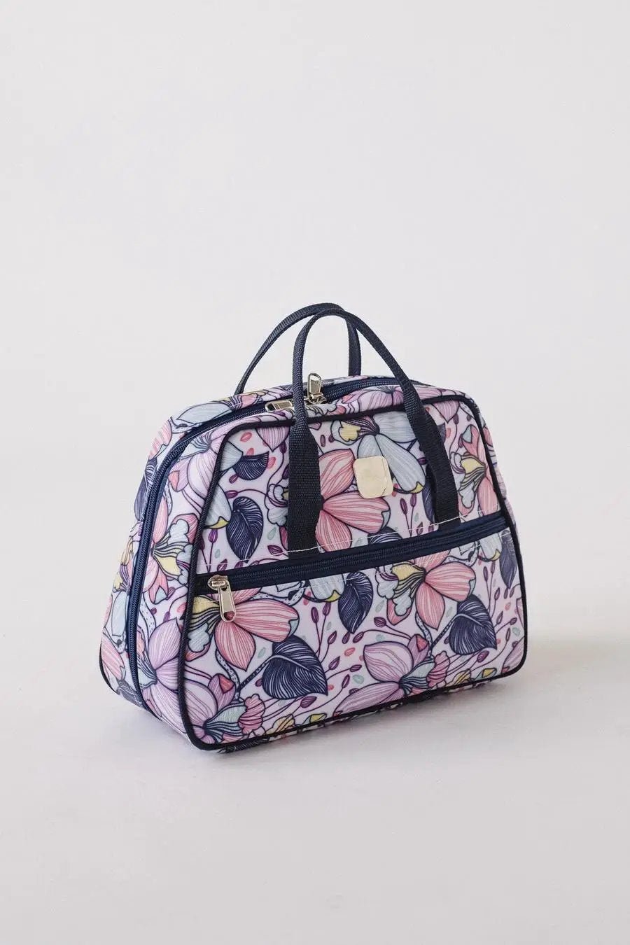 Bluefig Quilter Essential Maisy floral machine bag with dual top handles and front zip pocket