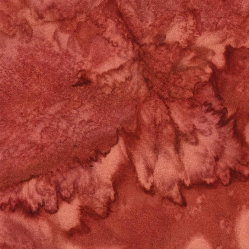 Bali Watercolors Squid hand-dyed cotton batik fabric with a mottled reddish-brown and earthy tonal watercolor texture.