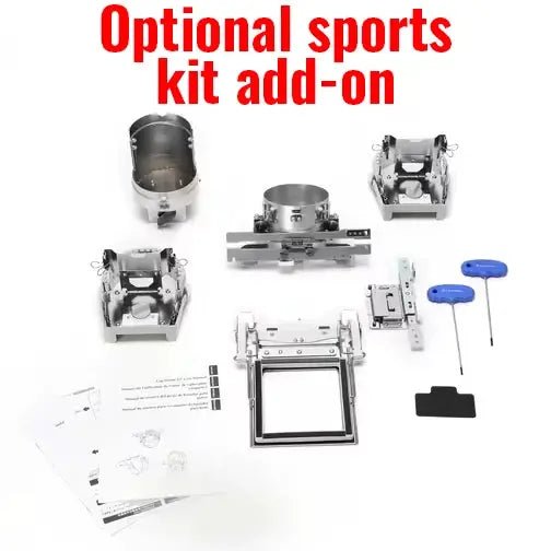 Brother Entrepreneur PR1X single-needle free-arm embroidery machine with optional sports kit add-on parts