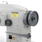 Consew 199R gray single-needle, drop-feed industrial sewing machine with table and motor