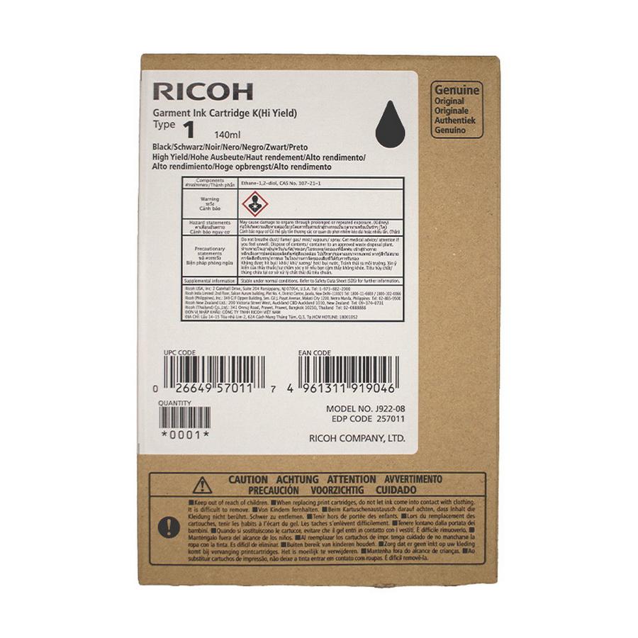 RICOH Garment Ink Cartridge K (Hi Yield) BLACK - Sewingmachinesplus.com